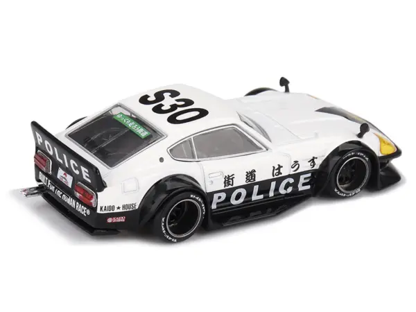 Nissan Fairlady Z RHD (Right Hand Drive) "Kaido GT Police" Black and White (Designed by Jun Imai) "Kaido House" 1/64 Diecast Model Car by Mini GT #4
