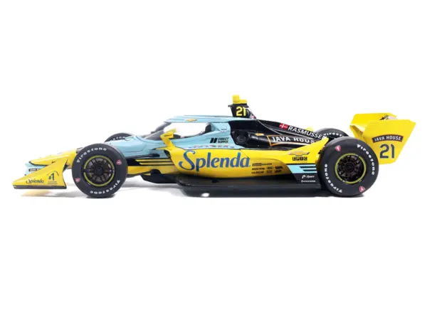 Dallara IndyCar #21 Christian Rasmussen "Splenda" Ed Carpenter Racing (Road Course Configuration) "NTT IndyCar Series" (2026) 1/18 Diecast Model Car by IXO Models #2