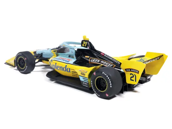 Dallara IndyCar #21 Christian Rasmussen "Splenda" Ed Carpenter Racing (Road Course Configuration) "NTT IndyCar Series" (2026) 1/18 Diecast Model Car by IXO Models #3