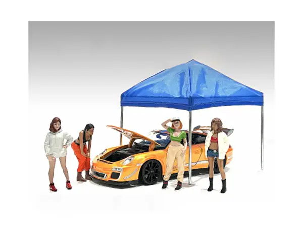 "Hip Hop Girls" 4 Piece Figure Set for 1/18 Scale Models by American Diorama #1