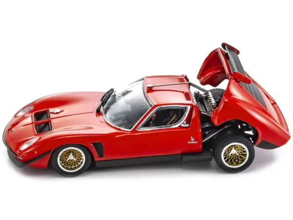 Lamborghini Miura SVR Red with Black Accents and Gold Wheels 1/43 Diecast Model Car by Kyosho #3