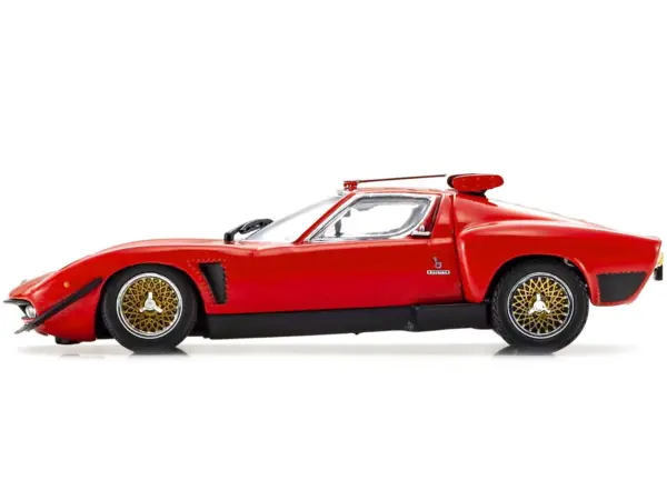 Lamborghini Miura SVR Red with Black Accents and Gold Wheels 1/43 Diecast Model Car by Kyosho #4