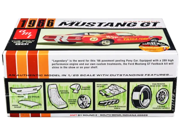 Skill 2 Model Kit 1966 Ford Mustang GT Fastback 1/25 Scale Model by AMT #2