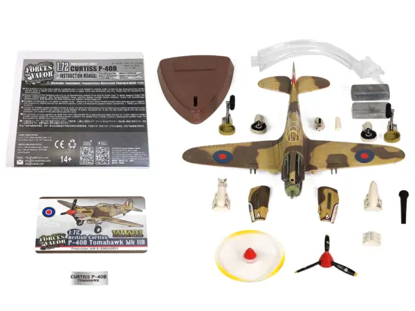 Curtiss P-40B Tomahawk MK IIB Aircraft Fighter "112 Squadron (Royal Air Force) AK402 GA-F North Africa" (October 1941) "WW2 Aircrafts Series" 1/72 Diecast Model by Forces of Valor #5