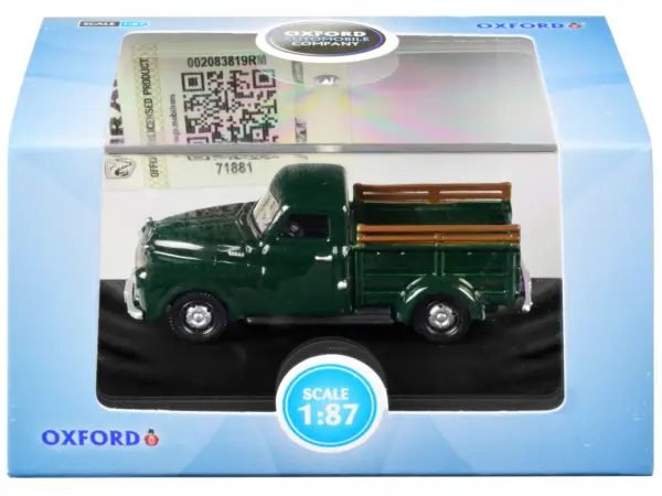 1948 Dodge B-1B Pickup Truck Dark Green 1/87 (HO) Scale Diecast Model Car by Oxford Diecast #3