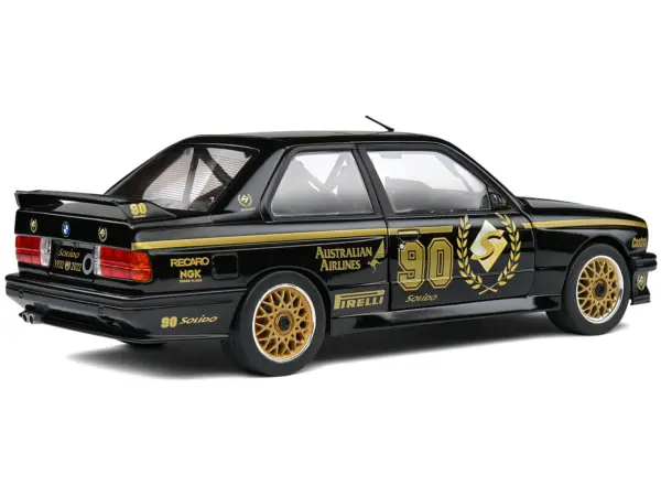 1990 BMW E30 M3 Black "Solido 90th Anniversary" Livery Limited Edition "Competition" Series 1/18 Diecast Model Car by Solido #5