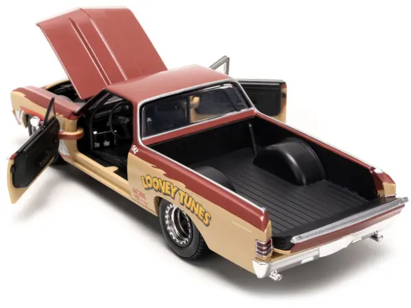 1967 Chevrolet El Camino Brown and Beige with Graphics and Tasmanian Devil (Taz) Diecast Figure "Looney Tunes" "Hollywood Rides" Series 1/24 Diecast Model Car by Jada #4