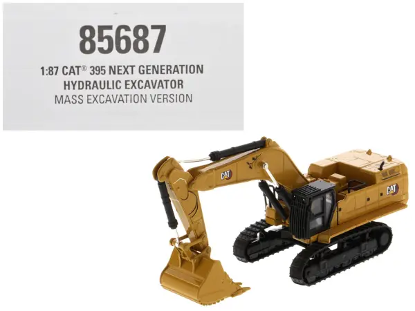 CAT Caterpillar 395 Next-Generation Hydraulic Excavator (Mass Excavation Version) Yellow "High Line Series" 1/87 (HO) Scale Diecast Model by Diecast Masters #1