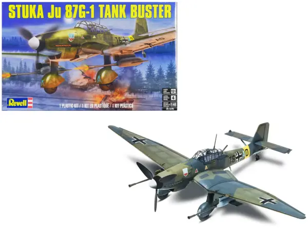 Level 4 Model Kit Junkers STUKA JU 87G-1 Tank Buster Bomber Aircraft 1/48 Scale Model by Revell #1