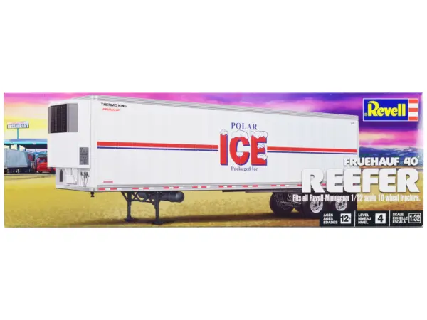 Level 4 Model Kit Fruehauf 40' Refrigerated Trailer "Polar ICE" 1/32 Scale Model by Revell #1