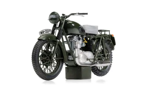 Triumph TR6 Trophy Motorcycle Dark Green (Weathered) "The Great Escape" (1963) Movie Diecast Model by Corgi #2