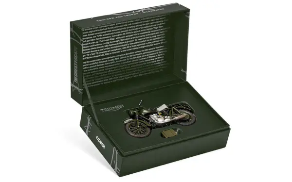 Triumph TR6 Trophy Motorcycle Dark Green (Weathered) "The Great Escape" (1963) Movie Diecast Model by Corgi #3