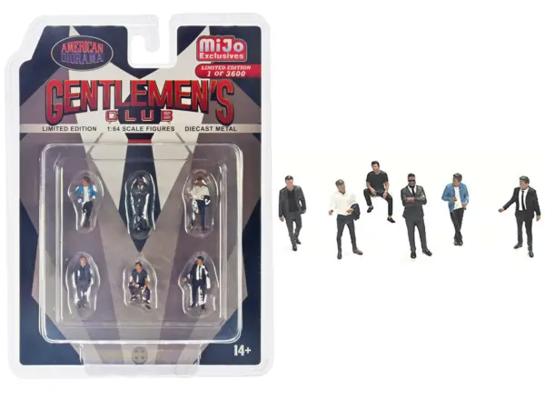 "Gentlemen's Club" 6 piece Diecast Figure Set (6 Figures) Limited Edition to 3600 pieces Worldwide for 1/64 Scale Models by American Diorama #1