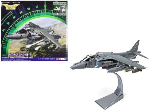 British Aerospace Harrier GR7A Aircraft "Michelle RAF No.1 Squadron Operation Herrick RAF Kandahar Afghanistan" (2007) Royal Air Force "The Aviation Archive" Series 1/48 Diecast Model by Corgi #1