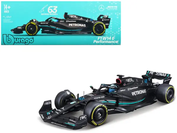 Mercedes-AMG F1 W14 E Performance #63 George Russell "Petronas" Formula One F1 "World Championship" (2023) 1/24 Diecast Model Car by Bburago #1