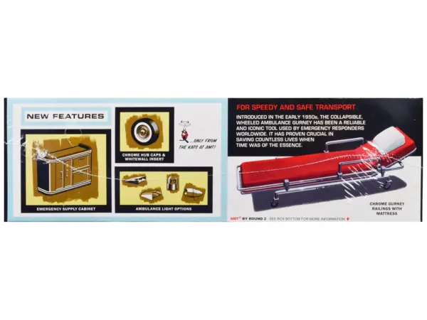 Skill 2 Model Kit 1959 Cadillac Ambulance with Gurney Accessory 1/25 Scale Model by AMT #2