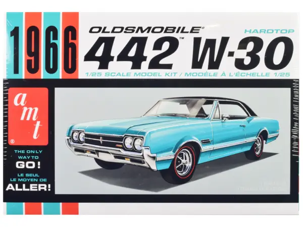 Skill 2 Model Kit 1966 Oldsmobile 442 W-30 Hardtop 1/25 Scale Model by AMT #1
