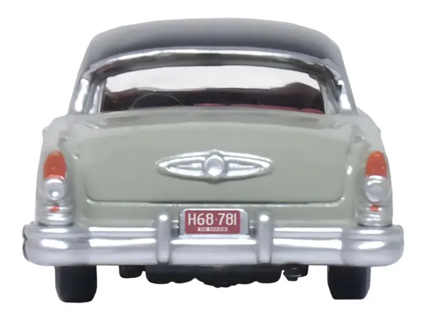 1955 Buick Century Windsor Gray and Dover White with Carlsbad Black Top 1/87 (HO) Scale Diecast Model Car by Oxford Diecast #4