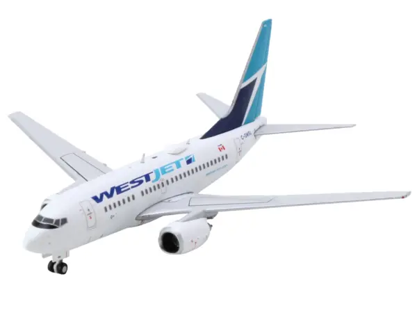 Boeing 737-600 Commercial Aircraft "Westjet Airlines" (C-GWSL) White with Blue Tail 1/400 Diecast Model Airplane by GeminiJets #3