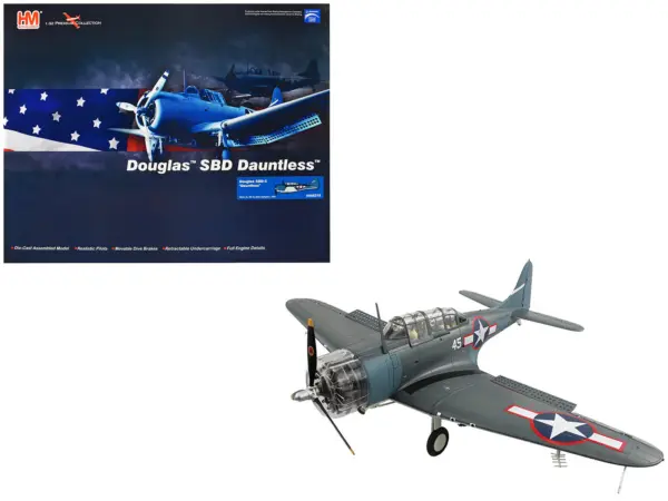 Douglas SBD-5 Dauntless Bomber Aircraft "VB-16 USS Lexington" (1943) United States Navy "Premium Collection" 1/32 Diecast Model by Hobby Master #1