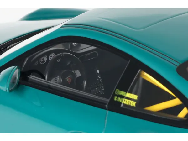 2021 RWB Bodykit "Syunkashuto" Green with Black Stripes 1/18 Model Car by GT Spirit #2