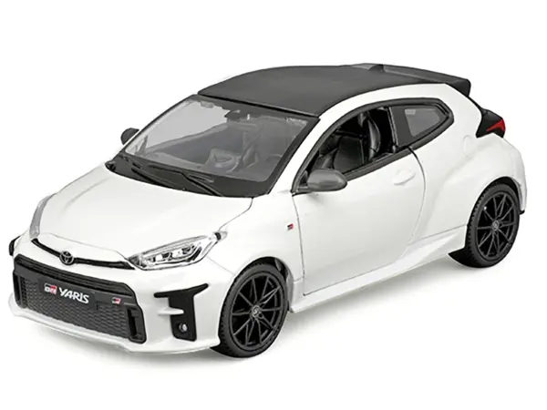 2021 Toyota GR Yaris White with Carbon Top "Special Edition" Series 1/24 Diecast Model Car by Maisto #2
