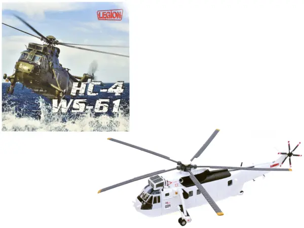 Westland Sea King HC.4 Helicopter "White Livery 845 Naval Air Squadron United Nations Protection Force Bosnia/Croatia" (1995) British Royal Navy 1/72 Diecast Model by Legion #1