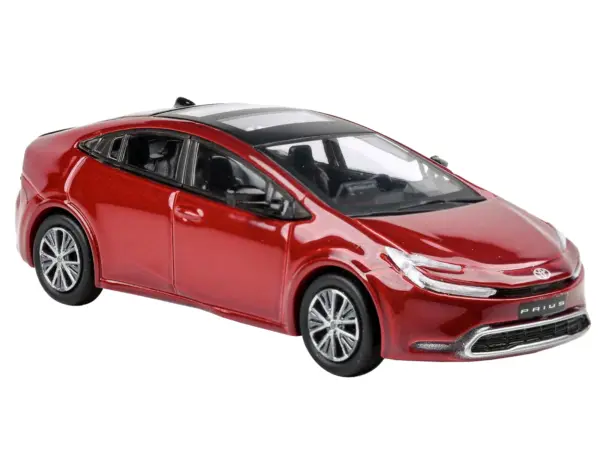 2023 Toyota Prius Supersonic Red Metallic with Black Top and Sun Roof and Sun Roof 1/64 Diecast Model Car by Paragon Models #2