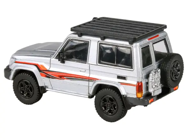 2014 Toyota Land Cruiser LC 71 Silver Metallic with Graphics 1/64 Diecast Model Car by Paragon Models #4