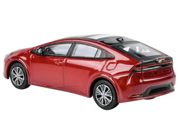 2023 Toyota Prius Supersonic Red Metallic with Black Top and Sun Roof and Sun Roof 1/64 Diecast Model Car by Paragon Models #4