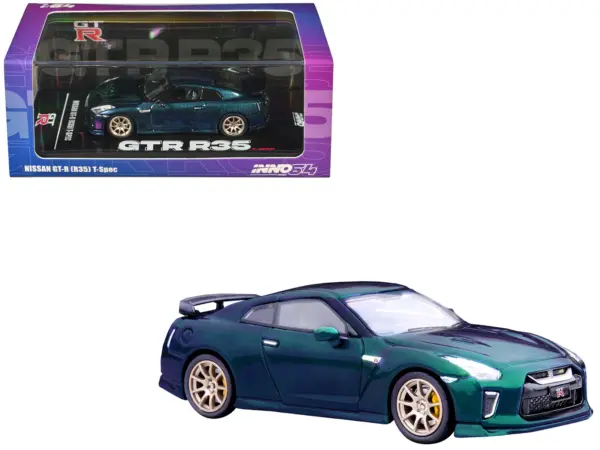Nissan GT-R (R35) T-Spec RHD (Right Hand Drive) Midnight Purple Metallic 1/64 Diecast Model Car by Inno Models #1