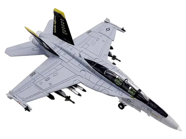 Boeing F/A-18F Super Hornet Fighter Aircraft "VFA-103 Jolly Rogers 75th Anniversary" (2018) United States Navy 1/100 Diecast Model Airplane #2