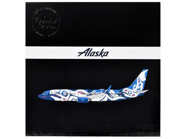 Boeing 737-800 Commercial Aircraft "Alaska Airlines" (N559AS) Salmon People Livery "Gemini 200" Series 1/200 Diecast Model Airplane by GeminiJets #3