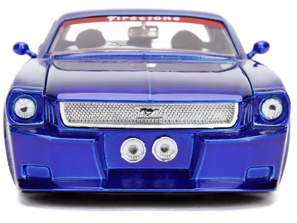 1965 Ford Mustang #5 "L. John's Racing" Candy Blue with Flame Graphics "Bigtime Muscle" Series 1/24 Diecast Model Car by Jada #5