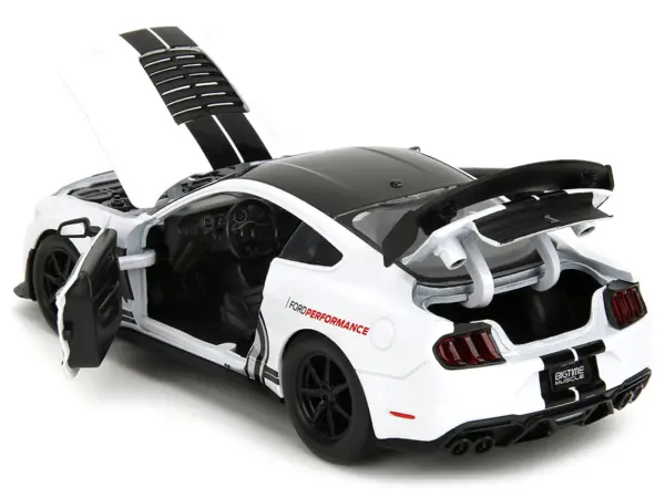2020 Ford Mustang Shelby GT500 #65 White with Black Top and Stripes "Ford Performance" "Bigtime Muscle" Series 1/24 Diecast Model Car by Jada #4