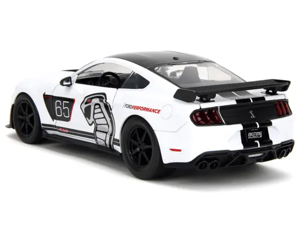 2020 Ford Mustang Shelby GT500 #65 White with Black Top and Stripes "Ford Performance" "Bigtime Muscle" Series 1/24 Diecast Model Car by Jada #5