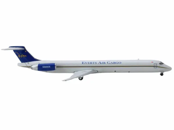 McDonnell Douglas MD-83 Commercial Aircraft "Everts Air Cargo" (N965CE) White with Blue Tail 1/400 Diecast Model Airplane by GeminiJets #2