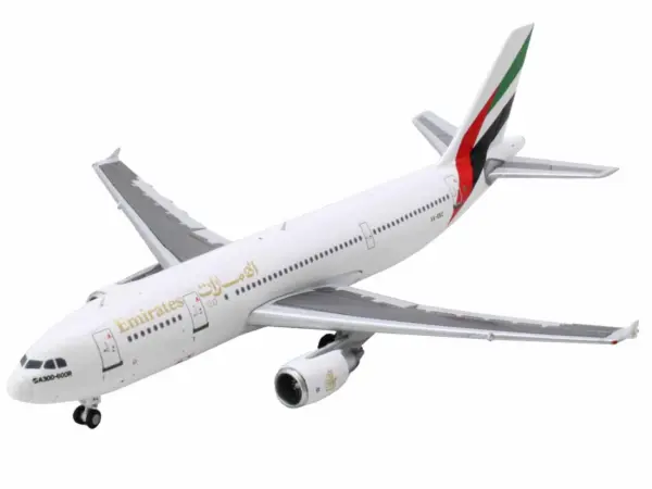 Airbus A300-600R Commercial Aircraft "Emirates Airlines" (A6-EKC) White with Striped Tail 1/400 Diecast Model Airplane by GeminiJets #3