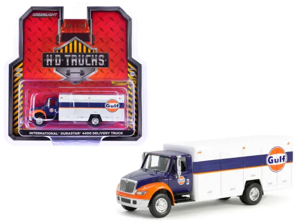 International Durastar 4400 Delivery Truck "Gulf Oil" Dark Blue and White "H.D. Trucks" Series 25 1/64 Diecast Model Car by Greenlight #1