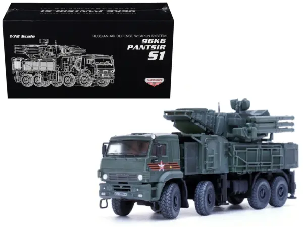 Pantsir S1 96K6 Self-Propelled Air Defense Weapon System "Victory Day Parade" Russian Army "Armor Premium" Series 1/72 Diecast Model by Panzerkampf #1