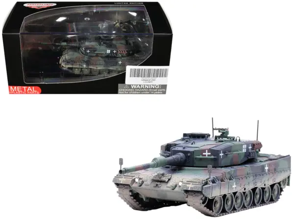 Leopard 2A4 Main Battle Tank with Snorkel "3-Tone Camouflage" Ukrainian Army "Armor Premium" Series 1/72 Diecast Model by Panzerkampf #1