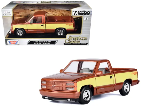 1992 Chevrolet 454 SS Pickup Truck Copper Metallic with Beige Sides "American Classics" Series 1/24 Diecast Model Car by Motormax #1