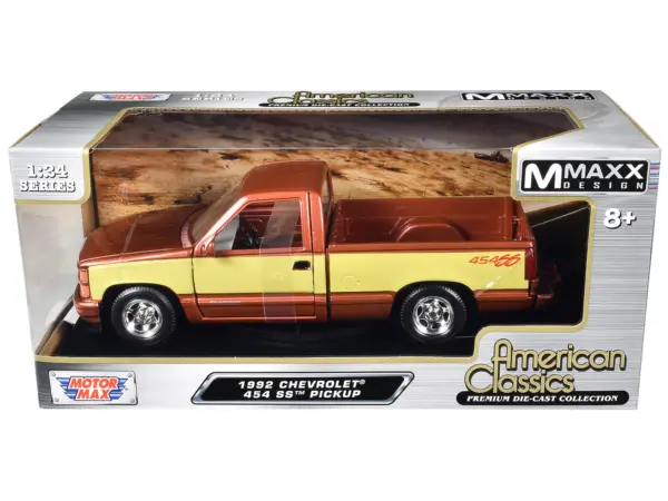 1992 Chevrolet 454 SS Pickup Truck Copper Metallic with Beige Sides "American Classics" Series 1/24 Diecast Model Car by Motormax #3