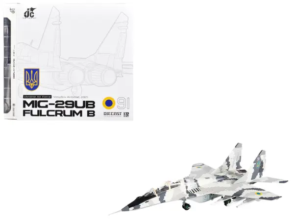 Mikoyan MiG-29UB Fulcrum-B Fighter Aircraft "Vasylkiv Air Base Ukraine" (2021) Ukrainian Air Force 1/72 Diecast Model by JC Wings #1