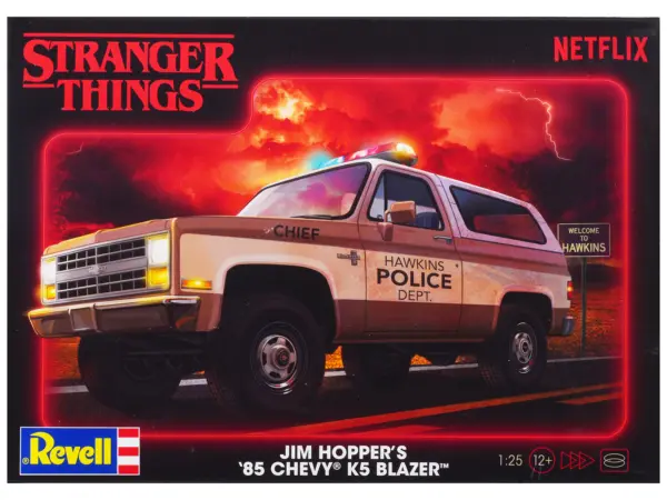 Level 4 Model Kit Jim Hopper's 1985 Chevrolet K5 Blazer "Stranger Things" (2016-Current) TV Series 1/25 Scale Model by Revell #1