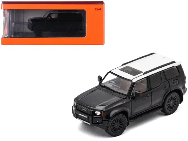Toyota Land Cruiser Prado 250 Black with White Top 1/64 Diecast Model Car by GCD #1
