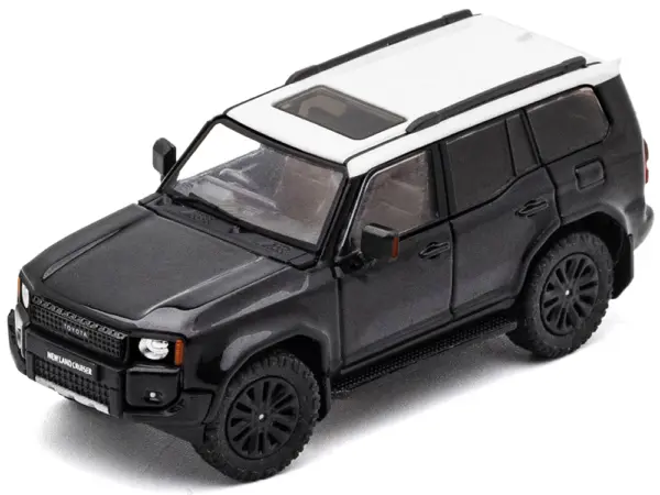 Toyota Land Cruiser Prado 250 Black with White Top 1/64 Diecast Model Car by GCD #2