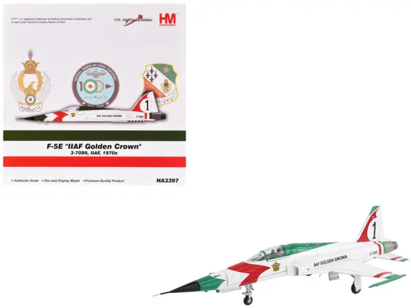 Northrop F-5E Tiger II Aircraft "#1 3-7099 IIAF Golden Crown" Imperial Iranian Air Force "Air Power Series" 1/72 Diecast Model by Hobby Master #1