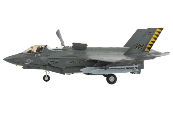 Lockheed Martin F-35B Lightning II Aircraft (Beast Mode) "Black Death VMFA-542 MCAS Cherry Point" (2023) United States Marine Corps "Air Power Series" 1/72 Diecast Model by Hobby Master #2