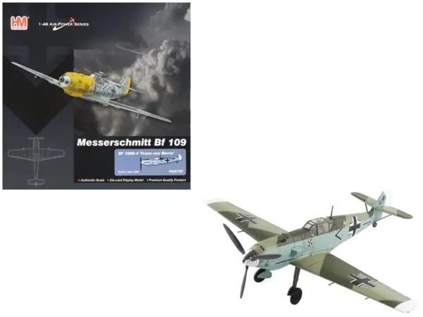 Messerschmitt BF 109E-4 Fighter Aircraft "Franz von Werra II/JG-3" (1940) German Luftwaffe "Air Power Series" 1/48 Diecast Model by Hobby Master #1